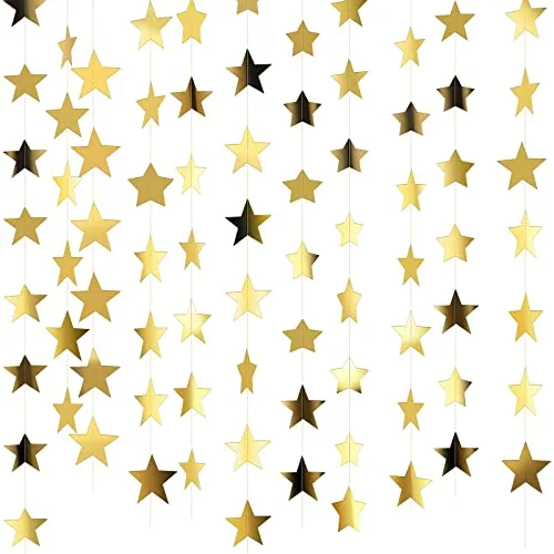 Glitter Star Garland Banner, 130 feet, bright