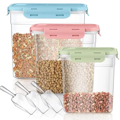 Dog Cat Food Storage Containers, pack of 6, pink