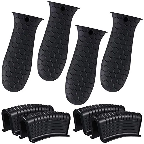 Silicone Cast Iron Handle Cover, pack of 8, black