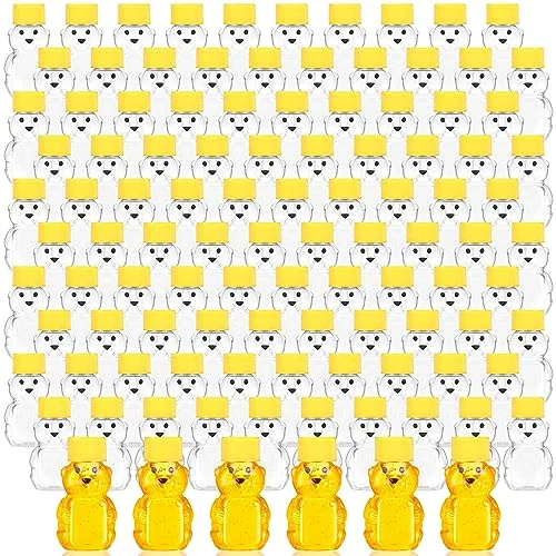 Plastic Honey Bear Bottle Shape, 2 oz, pack of 96, clear