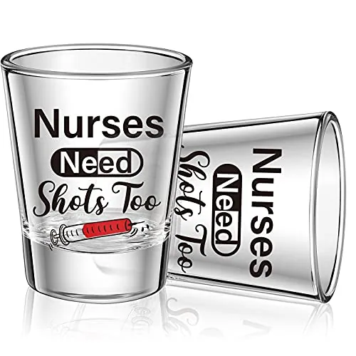 Nurse Shot Glasses Theme, 2.36 x 1.97 in, pack of 2