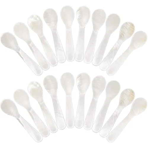 Mother Pearl Caviar Spoons Round, 7cm, pack of 20